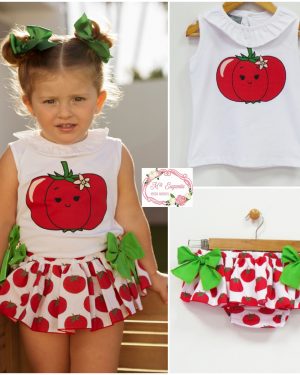 Conjunto Niña Camiseta y Bragota Mon Petit Familia Tomates ART.003/004