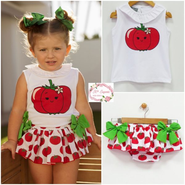 Conjunto Niña Camiseta y Bragota Mon Petit Familia Tomates ART.003/004