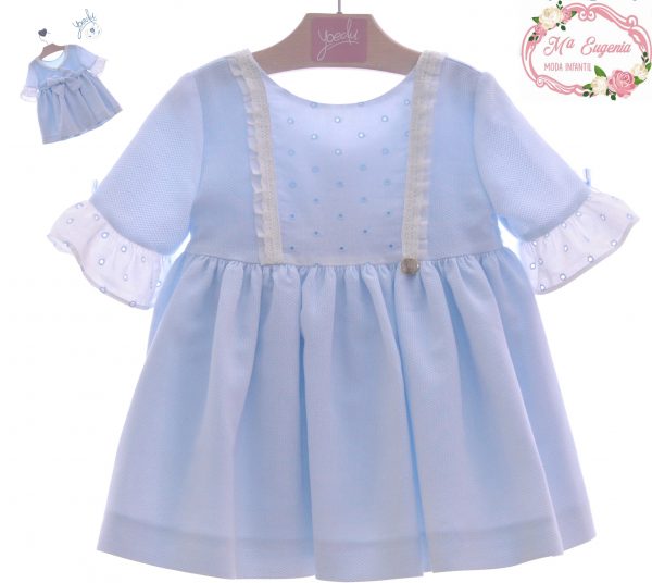 Vestido Niña Yoedu Familia Ciruelo Celeste ART.0517