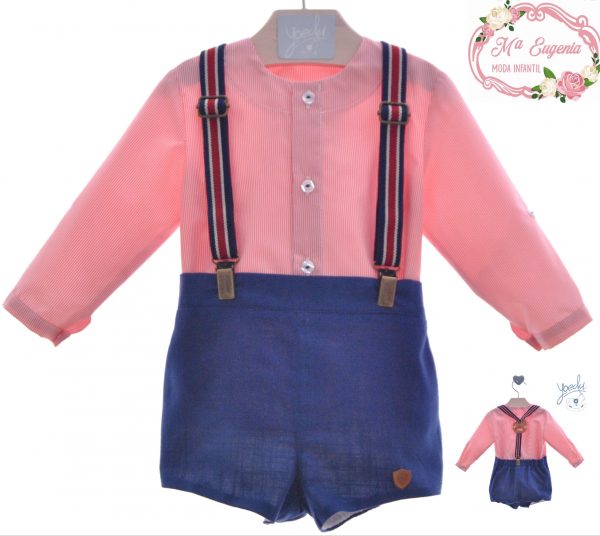 Conjunto Niño con tirantes Yoedu Familia BaobabART.0256 Marino y Rojo