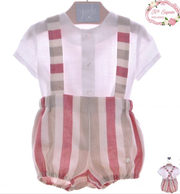 Conjunto Niño Bebe Yoedu Familia Grosella color Caldera, Camel y Blanco ART.2203